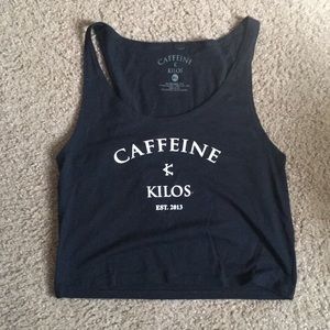 Caffeine and Kilos Crop Tank Black size M/L